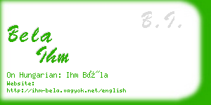 bela ihm business card